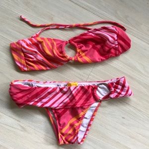 Salinas strapless bandeau Brazillian bikini